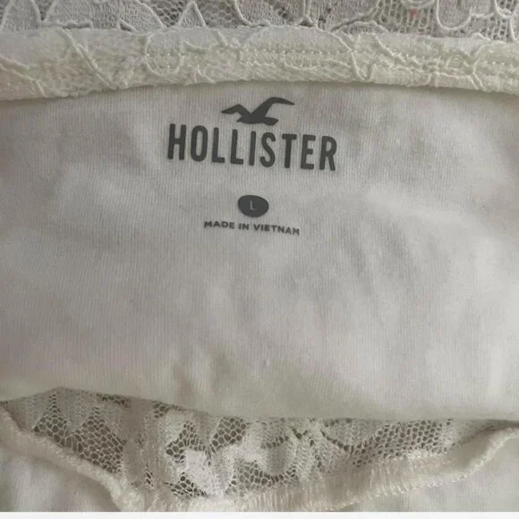 Hollister White lace tank top - Picture 3 of 4